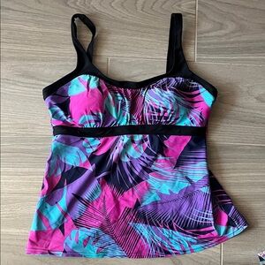 Tropical Print Women's Swim Top